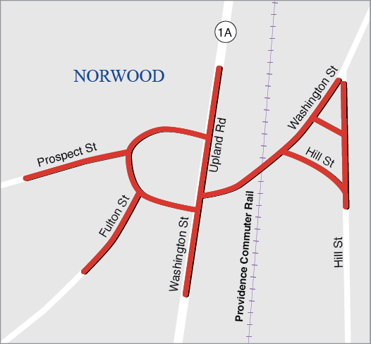 Norwood: Intersection Improvements at Route 1A and Upland Road/Washington Street and Prospect Street/Fulton Street